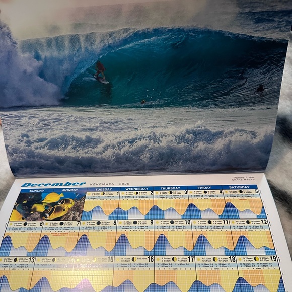 721. Hawaii Marine Tide & Moon Phase 2026 Hawaiian Twelve-Month Wall Calendar - Picture 3 of 5